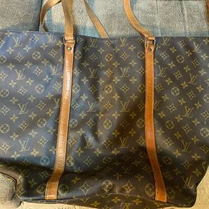 Vintage LV shopping tote & toiletry pouch.